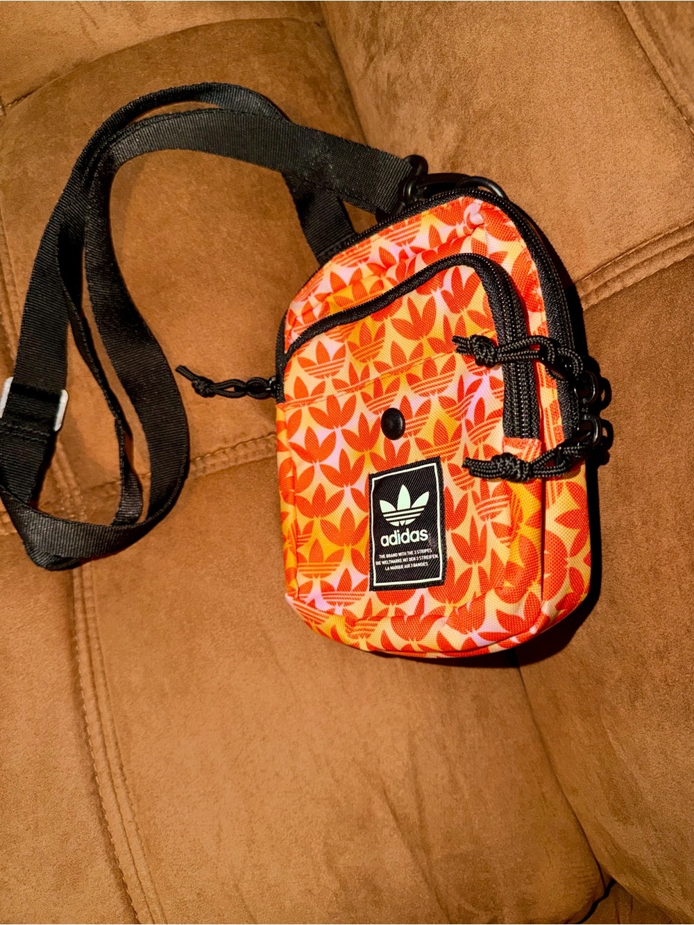 Adidas Orange Patterned Crossbody Bag
